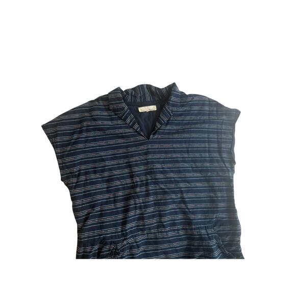 Seasalt Cornwall Alys Dress Blue Stripes Short Sleeve Pockets‎ Collar Size 16 - Picture 4 of 7